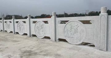 绍兴芝麻白河道栏杆 石材栏杆