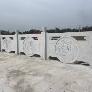 绍兴芝麻白河道栏杆 石材栏杆