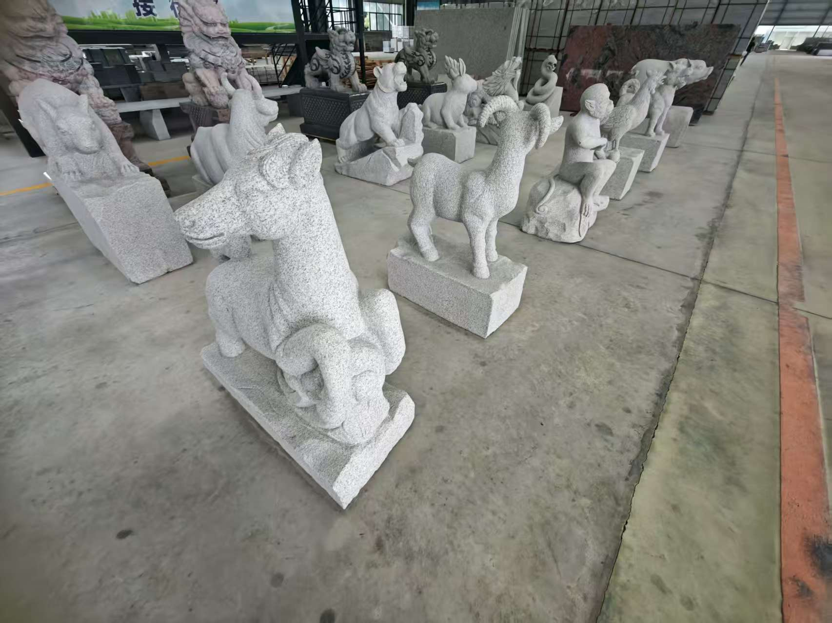 绍兴芝麻白雕刻 十二生肖 异形雕刻